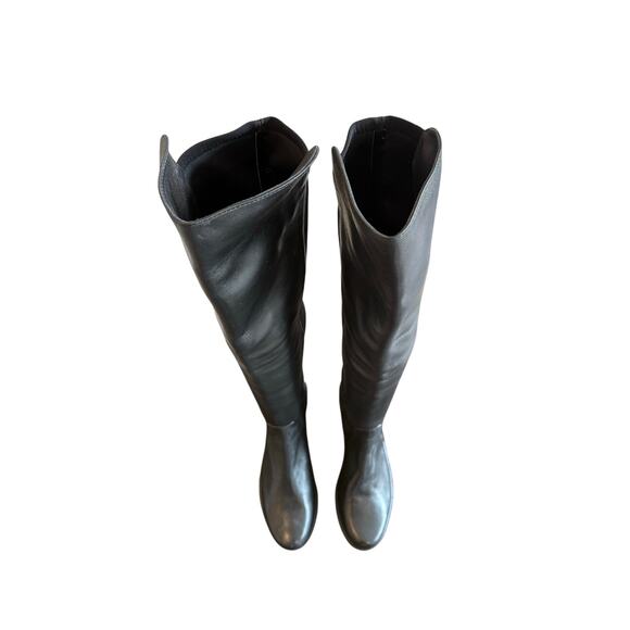 Stuart Weitzman 5050 Over The Knee Boots Pull On Grunge Leather Suede Classy 7B - Picture 3 of 10